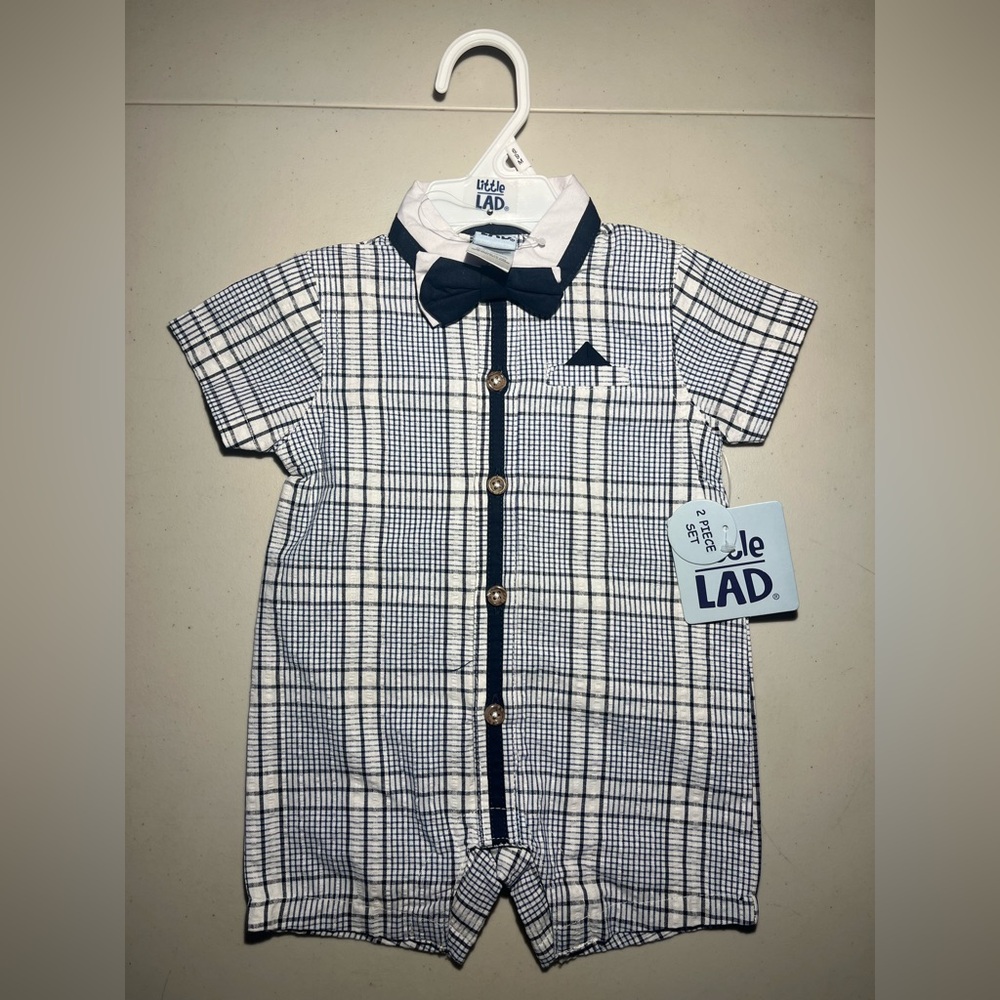 Little Lad brand baby boy short sleeve romper set